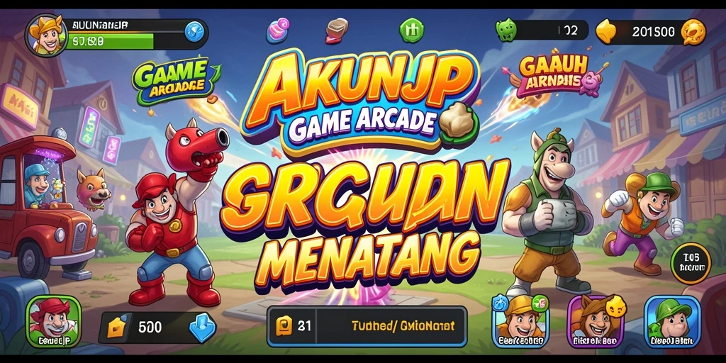 Tampilan gameplay AKUNJP yang penuh warna dan menantang.