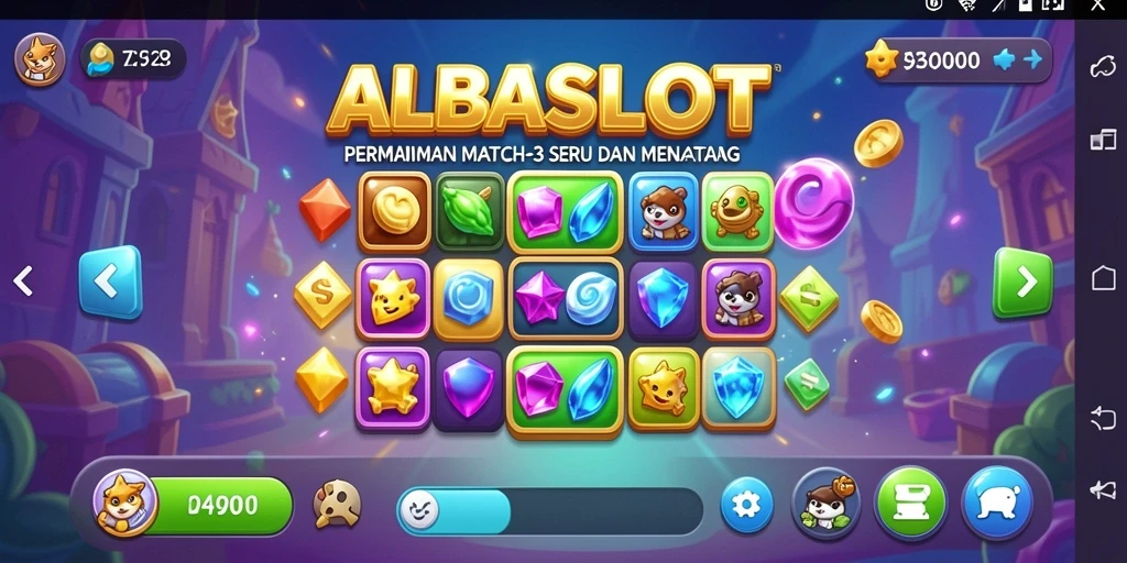 Screenshot gameplay ALBASLOT memperlihatkan aksi seru dan penuh warna.