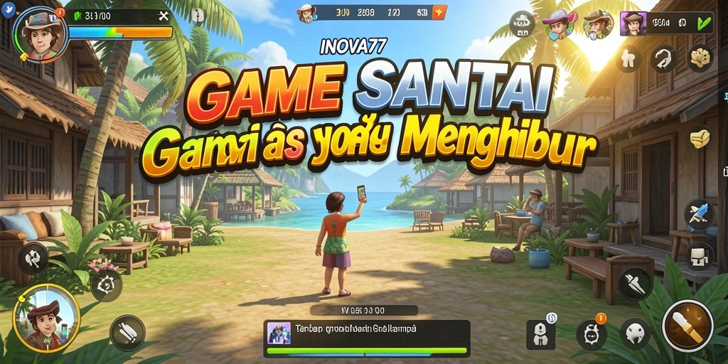 Tangkapan layar gameplay INOVA77 dengan grafis cerah dan interaksi menarik.