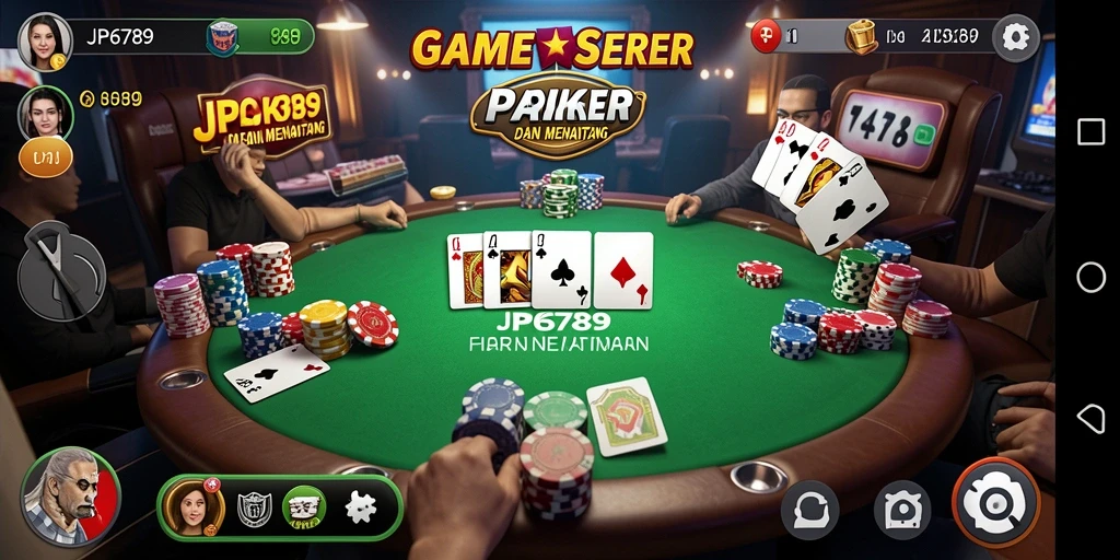 Tampilan menarik dari permainan Poker di JP6789 yang penuh aksi.
