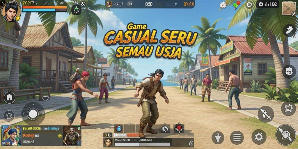 Tampilan gameplay menarik dari PCPC7 dengan warna cerah.